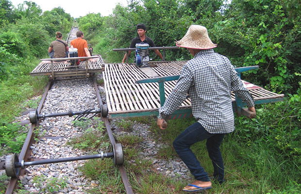 Bamboo Train Rides in Cambodia