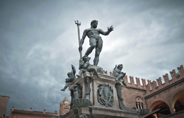 Fountain of Neptune Bologna in Italy