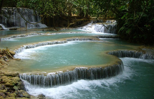 Waterfall of Cham Pey in Cambodia